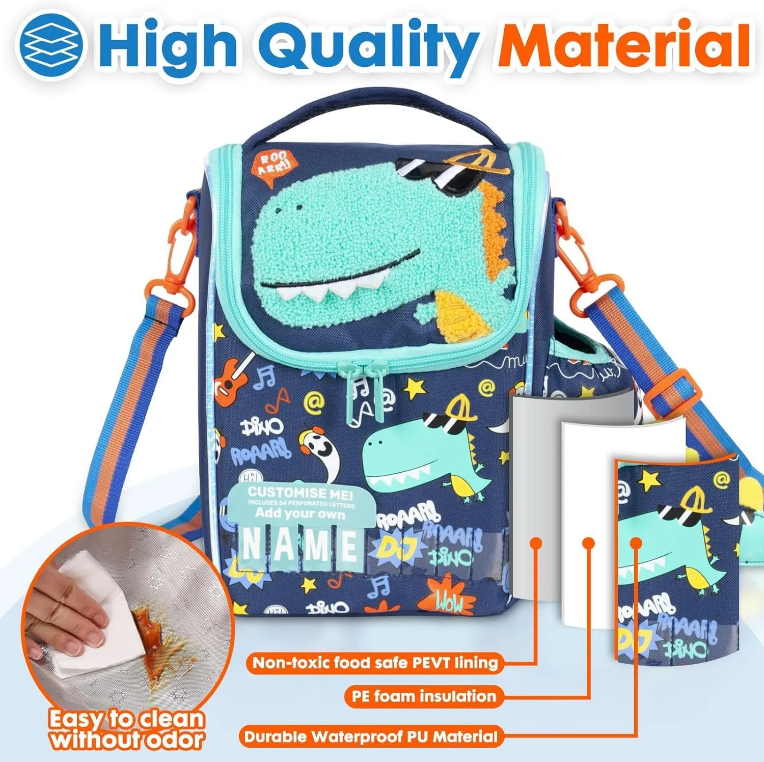 PRODUCTS DOUBLE DECKER COOLER INSULATED LUNCH BAG FOR BOYS & GIRLS&MEN&WOMEN WITH ADJUSTABLE STRAP VERTICLE LUNCH BAG FOR SCHOOL
