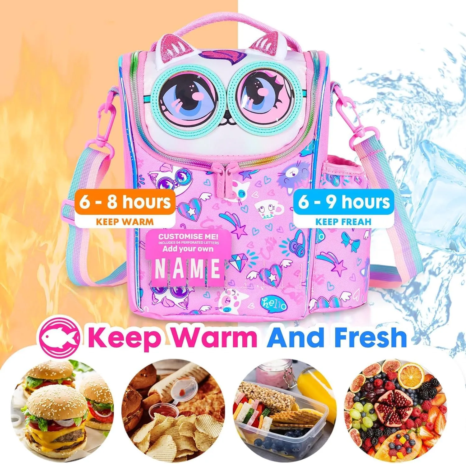 PRODUCTS DOUBLE DECKER COOLER INSULATED LUNCH BAG FOR BOYS & GIRLS&MEN&WOMEN WITH ADJUSTABLE STRAP VERTICLE LUNCH BAG FOR SCHOOL
