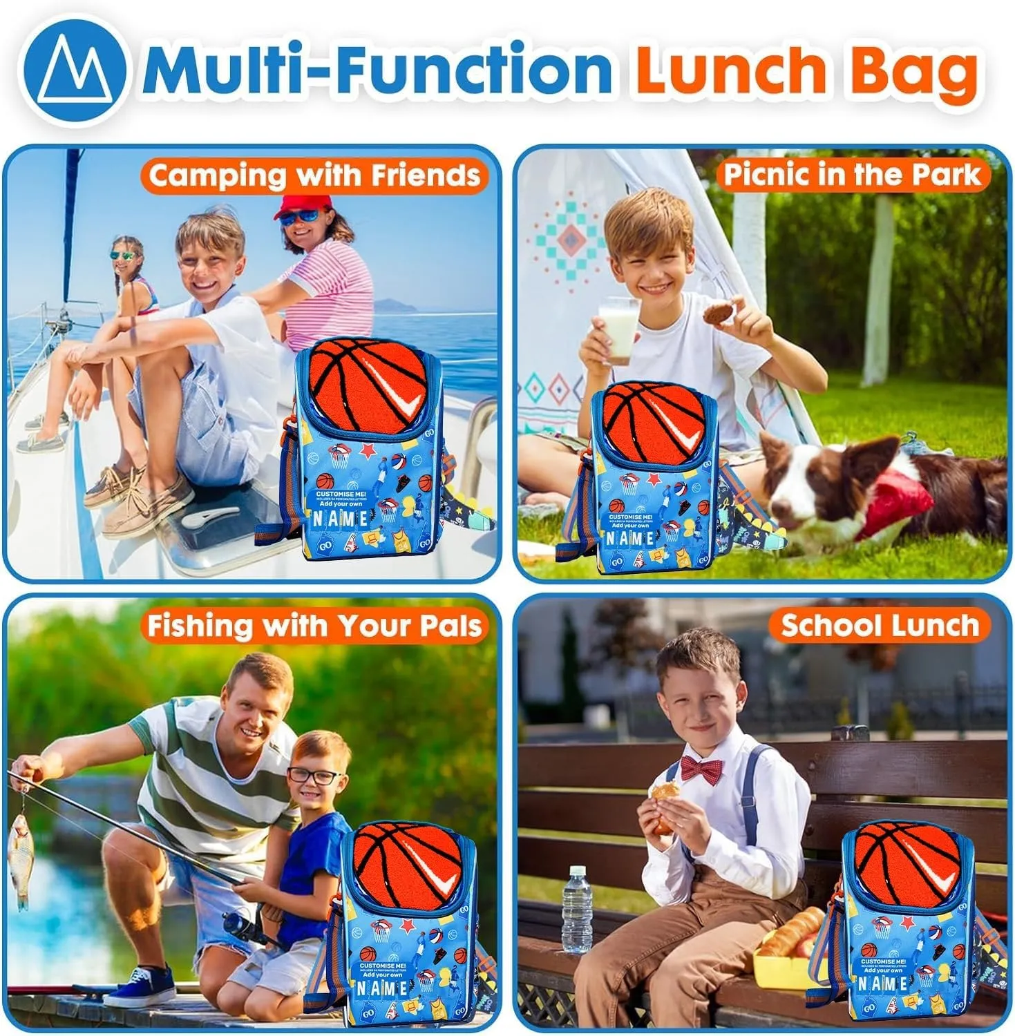 PRODUCTS DOUBLE DECKER COOLER INSULATED LUNCH BAG FOR BOYS & GIRLS&MEN&WOMEN WITH ADJUSTABLE STRAP VERTICLE LUNCH BAG FOR SCHOOL