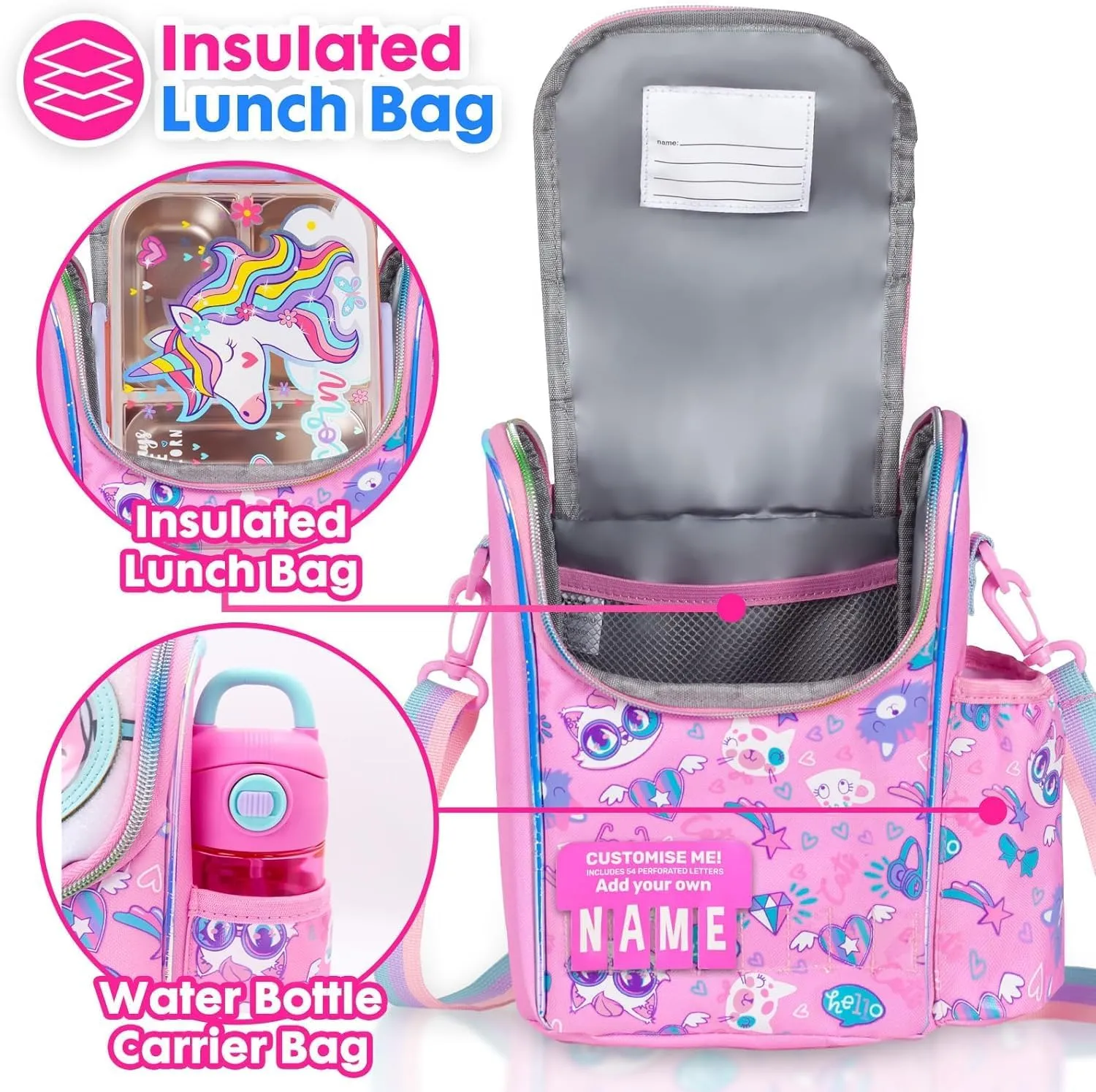PRODUCTS DOUBLE DECKER COOLER INSULATED LUNCH BAG FOR BOYS & GIRLS&MEN&WOMEN WITH ADJUSTABLE STRAP VERTICLE LUNCH BAG FOR SCHOOL