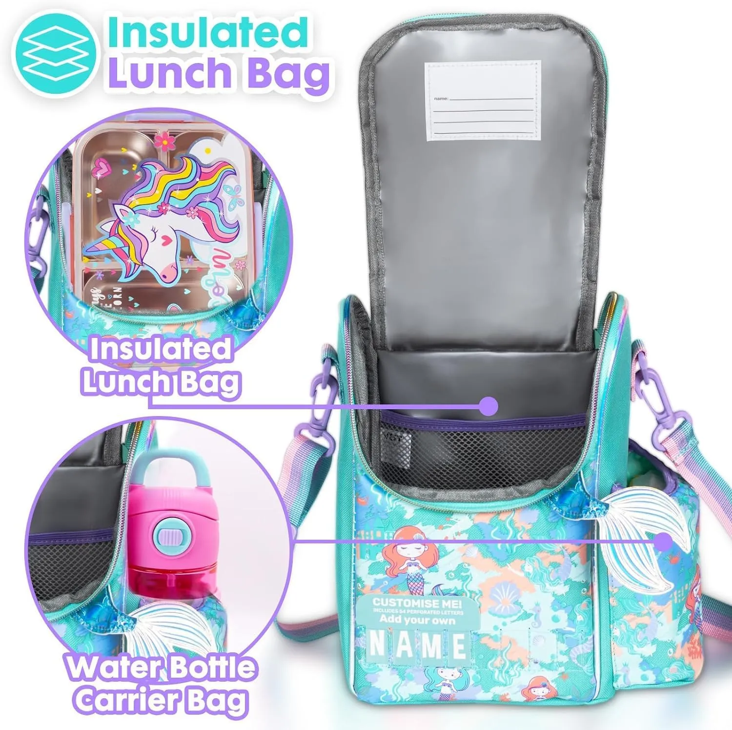 PRODUCTS DOUBLE DECKER COOLER INSULATED LUNCH BAG FOR BOYS & GIRLS&MEN&WOMEN WITH ADJUSTABLE STRAP VERTICLE LUNCH BAG FOR SCHOOL