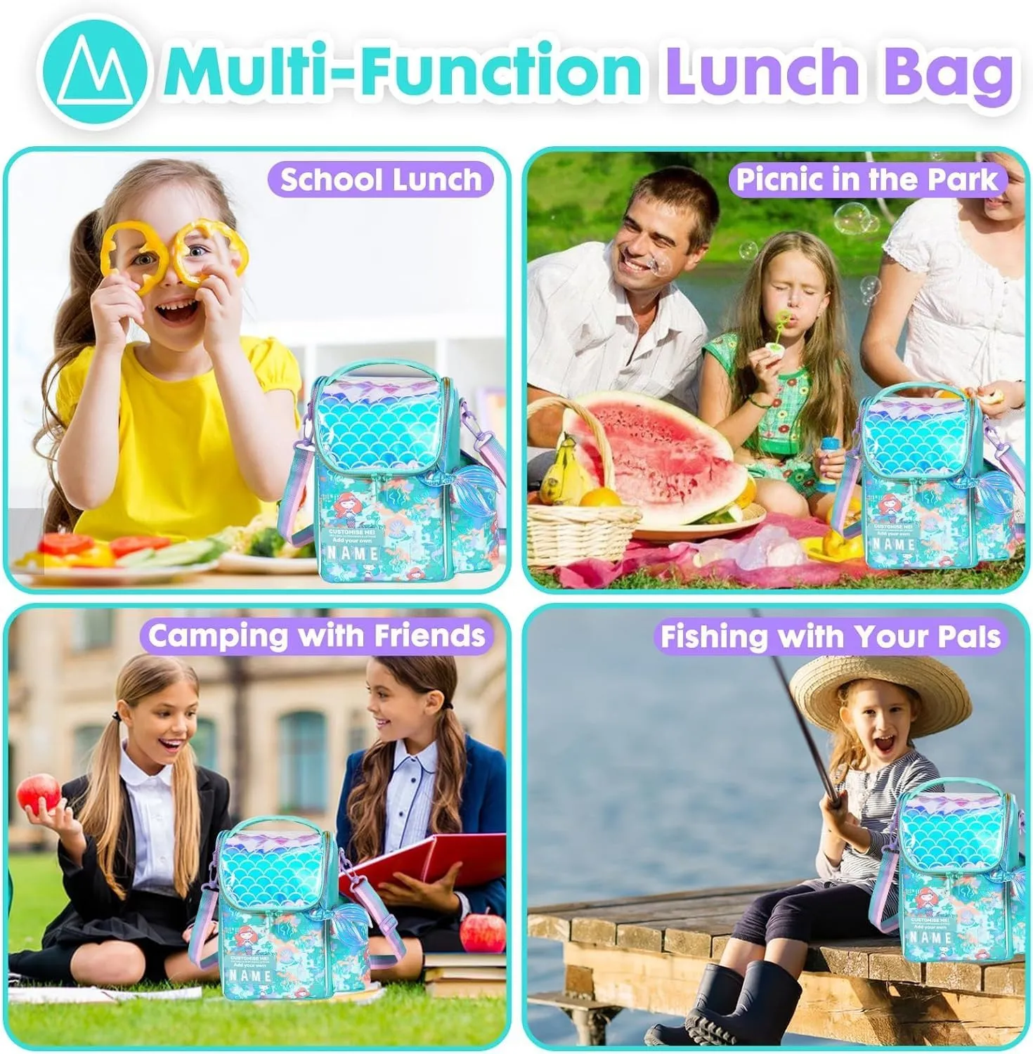 PRODUCTS DOUBLE DECKER COOLER INSULATED LUNCH BAG FOR BOYS & GIRLS&MEN&WOMEN WITH ADJUSTABLE STRAP VERTICLE LUNCH BAG FOR SCHOOL