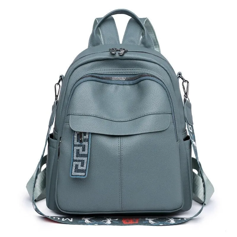 PU Leather High Quality School Women Backpack