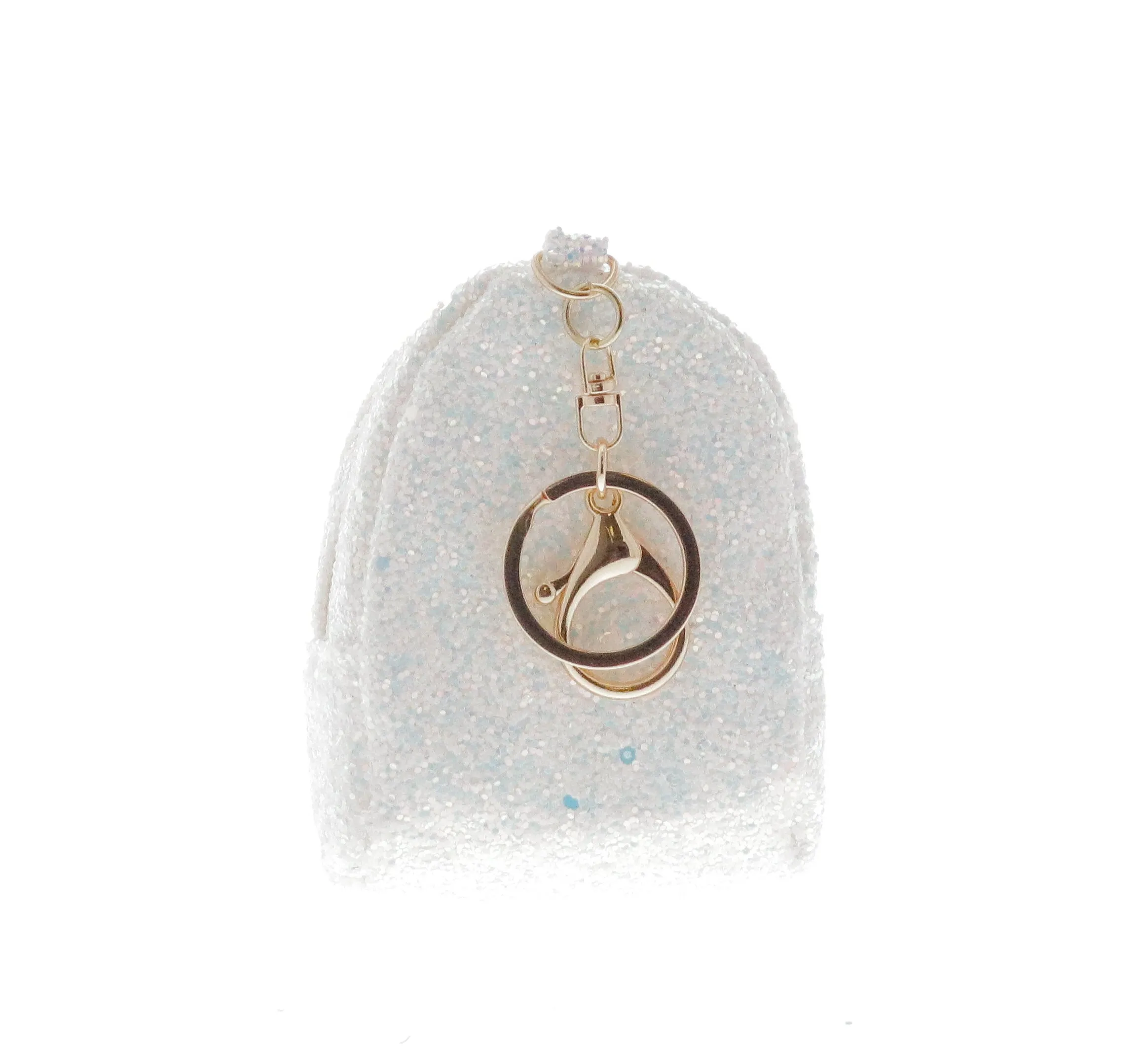 Sequin Palm Tree Coin Bag Key Chain
