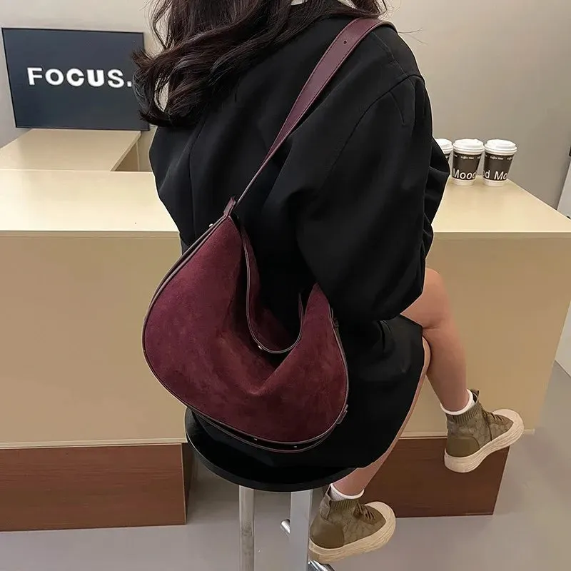 TAVIMART  -  Retro Frosted Small Pu Leather Shoulder Bags Women New Y2K Korean Fashion Trend Crossbody Bag Lady Simple Solid Handbags