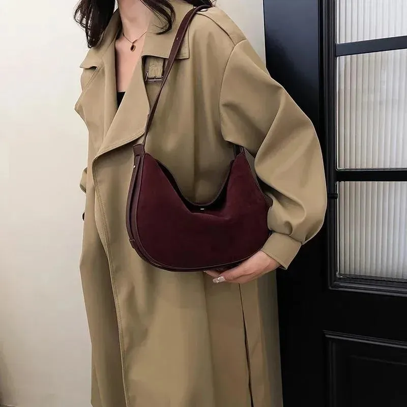 TAVIMART  -  Retro Frosted Small Pu Leather Shoulder Bags Women New Y2K Korean Fashion Trend Crossbody Bag Lady Simple Solid Handbags