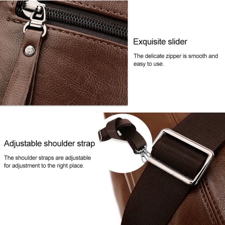 WEIXIER 15036-4 Multifunctional Men Business Handbag Computer Briefcase Single Shoulder Bag (Dark Brown)
