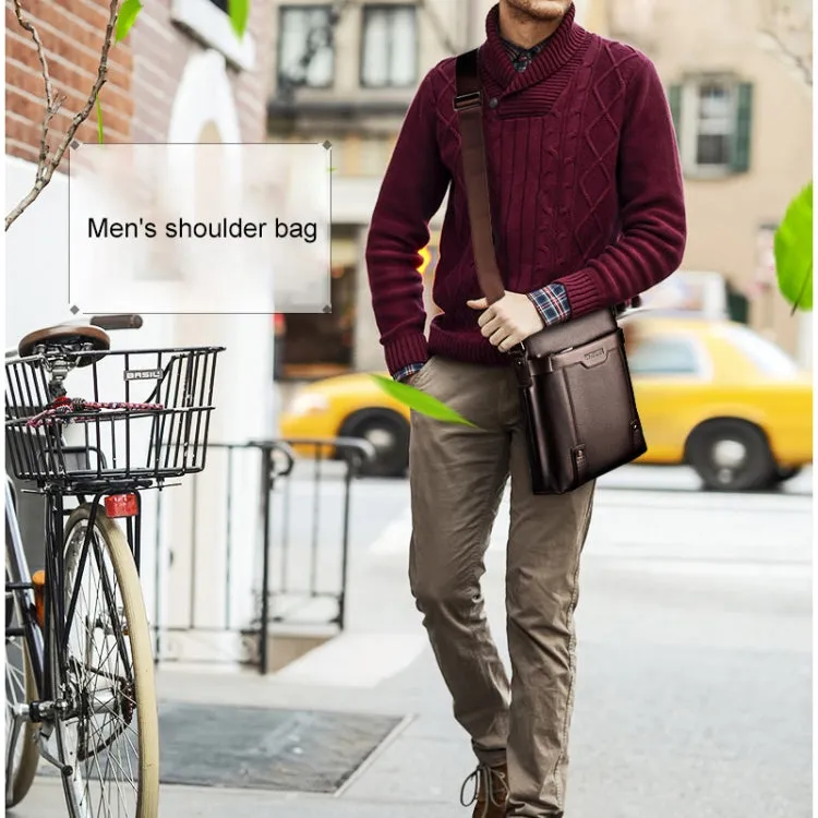 WEIXIER 18067 2 In 1 Men Leisure Style PU Leather Single Shoulder Bag with Handbag (Black)