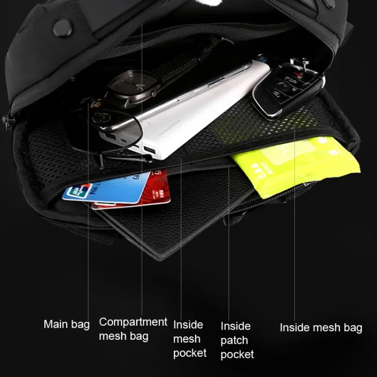 WEPOWER Men Crossbody Bag Multi-Functional Sports Waist Bag Outdoor Small Shoulder Bag(Black)