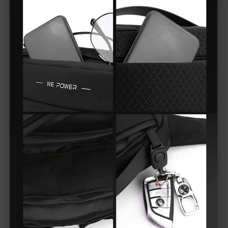 WEPOWER Men Crossbody Bag Multi-Functional Sports Waist Bag Outdoor Small Shoulder Bag(Black)