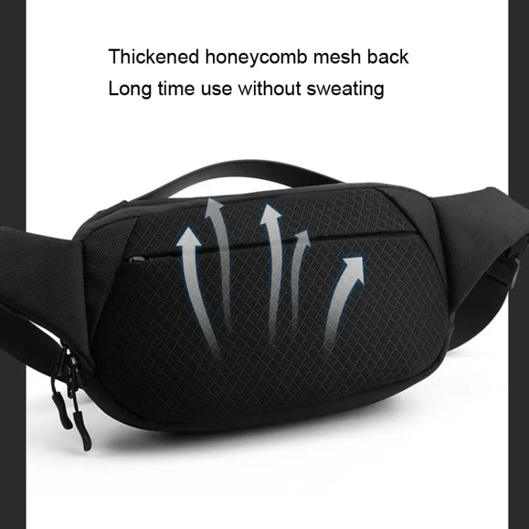 WEPOWER Men Crossbody Bag Multi-Functional Sports Waist Bag Outdoor Small Shoulder Bag(Black)