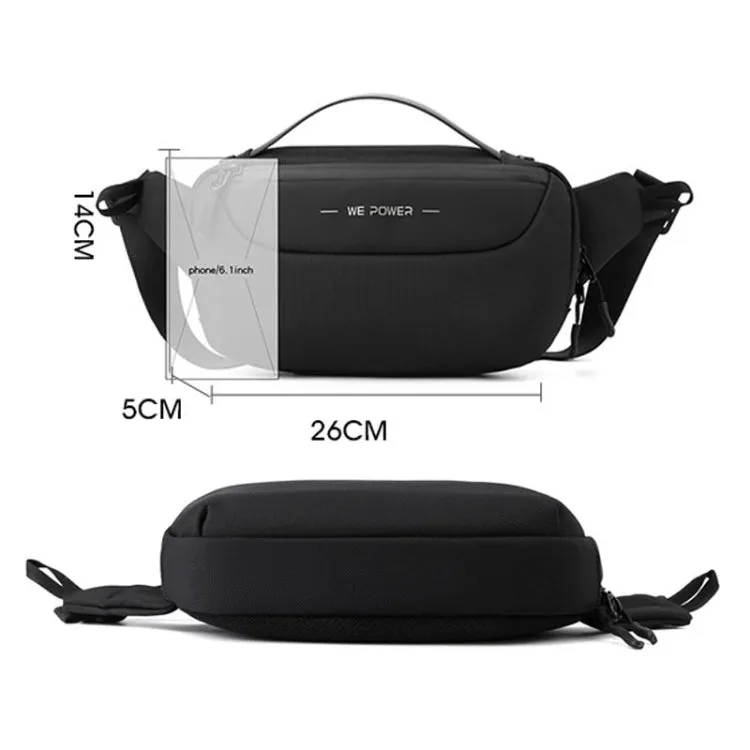 WEPOWER Men Crossbody Bag Multi-Functional Sports Waist Bag Outdoor Small Shoulder Bag(Black)