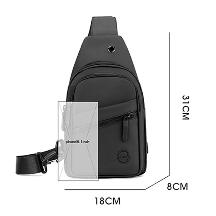 WEPOWER Outdoor Daily Chest Bag Men Crossbody Shoulder Bag(Black)