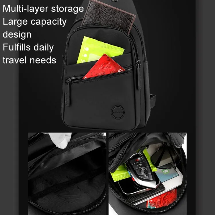 WEPOWER Outdoor Daily Chest Bag Men Crossbody Shoulder Bag(Black)