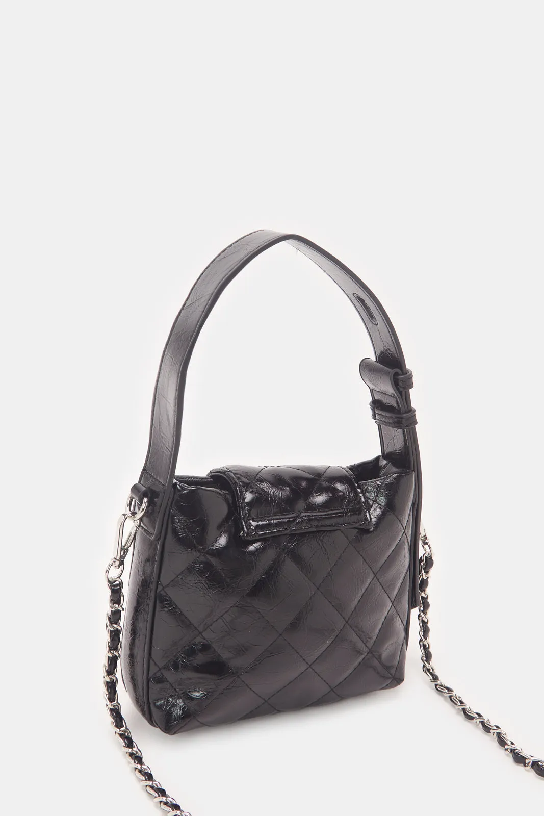 Women Black Quilted Bag