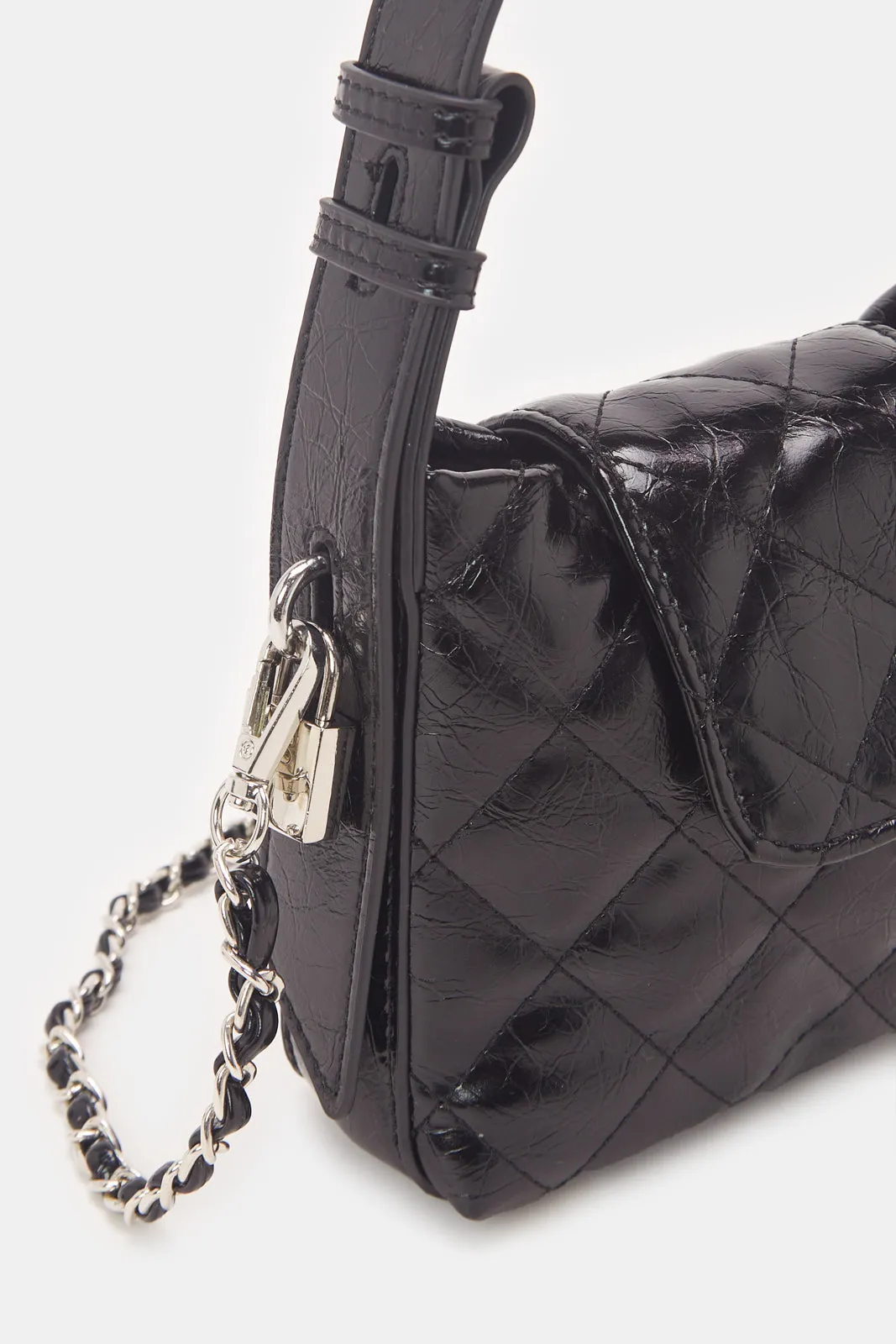 Women Black Quilted Bag