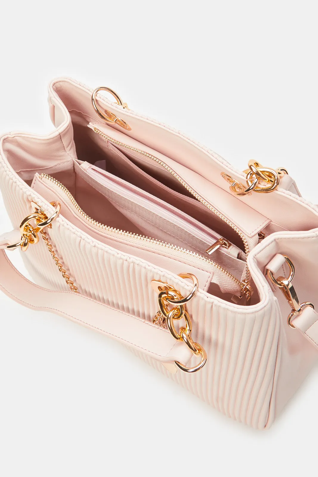 Women Pink Embellished Day Bag