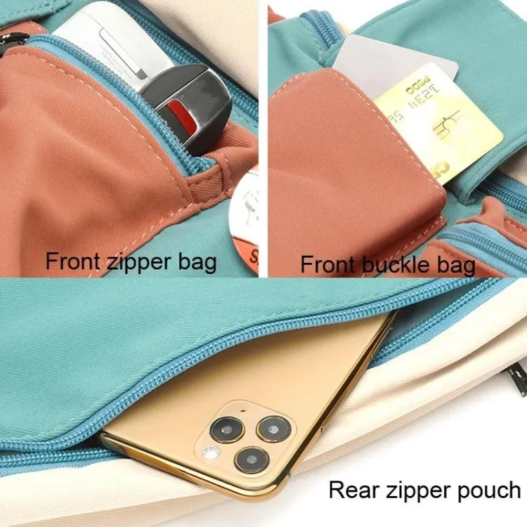 Y9574 Canvas Crossbody Single Shoulder Backpack Light Sports Chest Bag Black