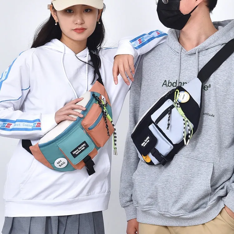 Y9574 Canvas Crossbody Single Shoulder Backpack Light Sports Chest Bag Black