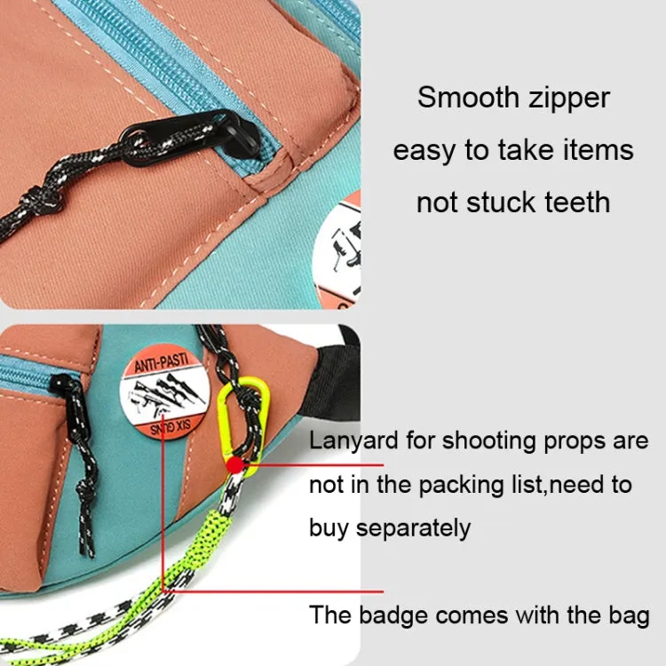 Y9574 Canvas Crossbody Single Shoulder Backpack Light Sports Chest Bag Black